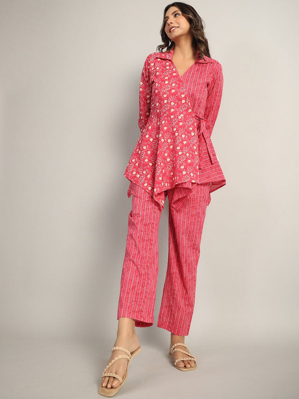 Ethnic Motifs Printed Pure Cotton Top With Trousers