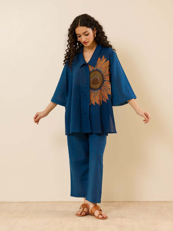 Sunflower Slob Cotton Indigo Co-Ord Set